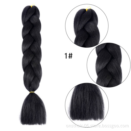 24inch Kanekalons Jumbo Braid Xpression Synthetic Hair For Braiding Extensions Hair Crochet Braids mechesd couleur